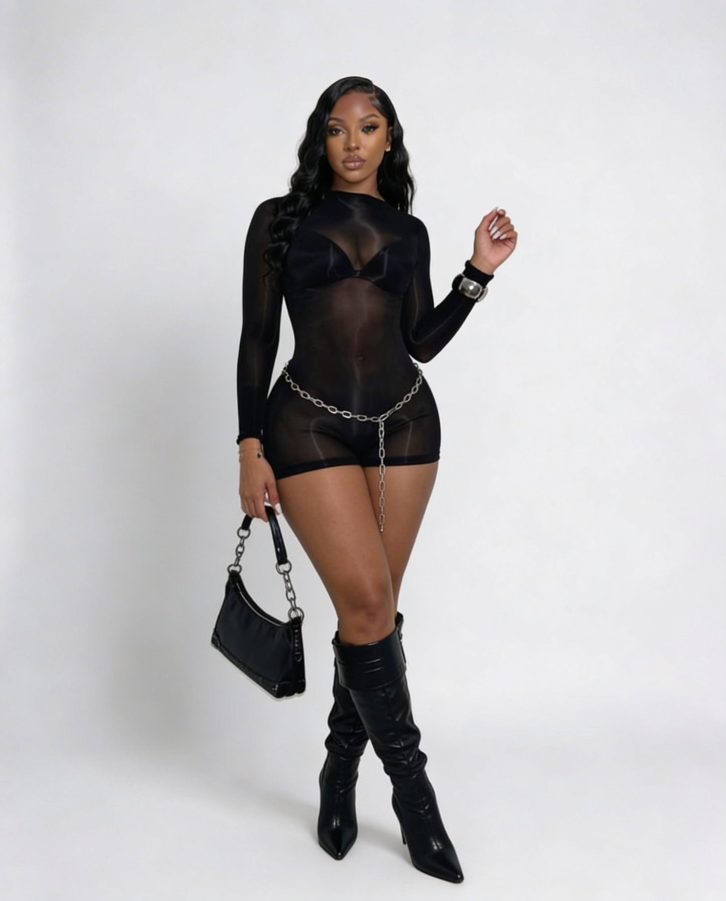 It's All There Mesh Jumpsuit