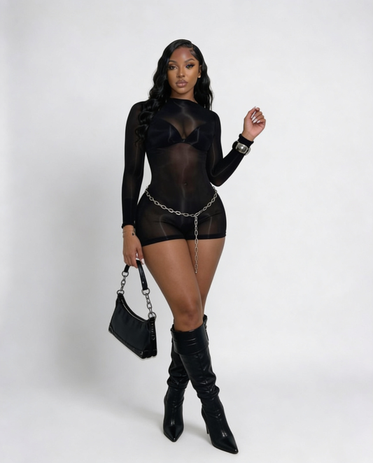 It's All There Mesh Jumpsuit